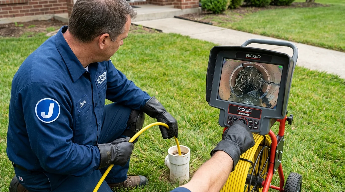Sewer camera inspection being performed by Johns Plumbing LLC in Bolivar
