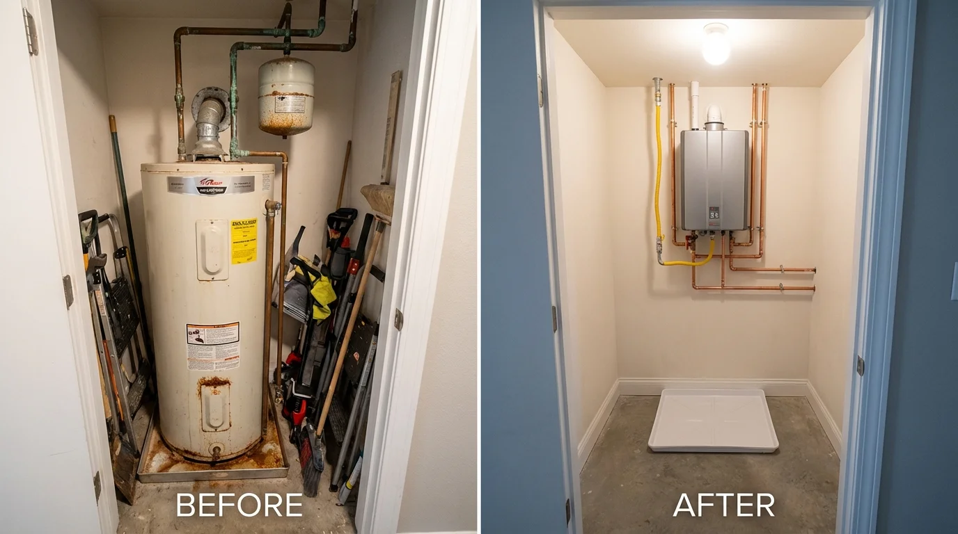 Tank water heater versus wall-mounted tankless unit comparison for Bolivar, TN homeowners